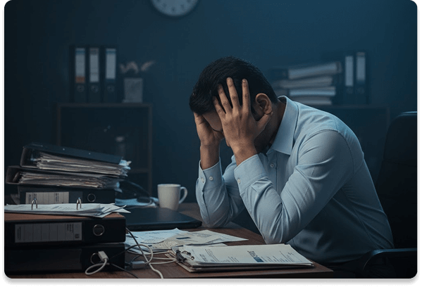 Stressed professional